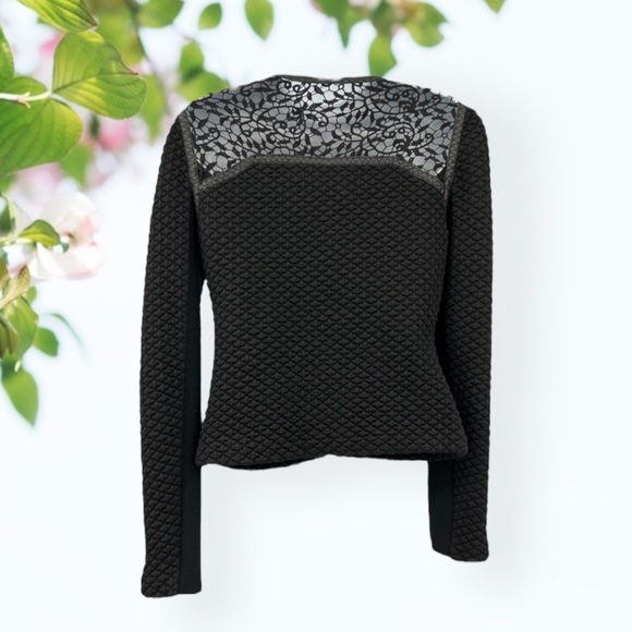 REBECCA Taylor Quilted Lace-Panel Jacket - Picture 4 of 6